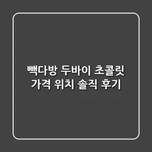빽다방 두바이 초콜릿: 가격, 위치, 솔직 후기 🍫✨