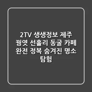 2TV 생생정보 제주 꿩엿 & 선흘리 동굴 카페 완전 정복! 숨겨진 명소 탐험