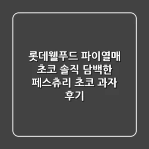 롯데웰푸드 파이열매 초코, 솔직 담백한 페스츄리 초코 과자 후기!