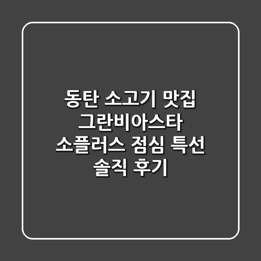 동탄 소고기 맛집: 그란비아스타 소플러스 점심 특선 솔직 후기