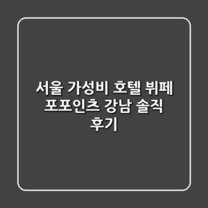 서울 가성비 호텔 뷔페, 포포인츠 강남 솔직 후기!
