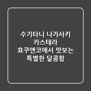 수기타니 나가사키 카스테라: 효쿠앤코에서 맛보는 특별한 달콤함