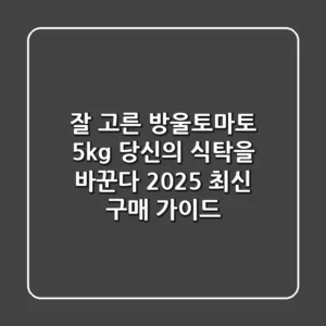 잘 고른 방울토마토 5kg, 당신의 식탁을 바꾼다! 2025 최신 구매 가이드
