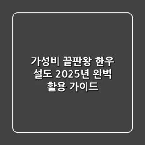 가성비 끝판왕 한우 설도, 2025년 완벽 활용 가이드!