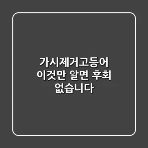 가시제거고등어, 이것만 알면 후회 없습니다!