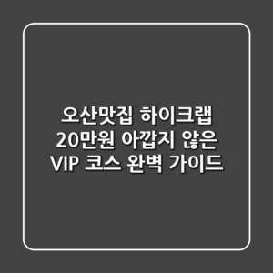 오산맛집 하이크랩, 20만원 아깝지 않은 VIP 코스 완벽 가이드
