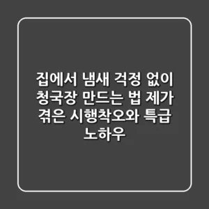 집에서 냄새 걱정 없이 청국장 만드는 법: 제가 겪은 시행착오와 특급 노하우