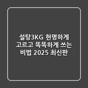 설탕3KG, 현명하게 고르고 똑똑하게 쓰는 비법 (2025 최신판)
