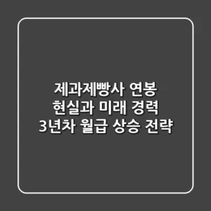 제과제빵사 연봉, 현실과 미래: 경력 3년차 월급 상승 전략