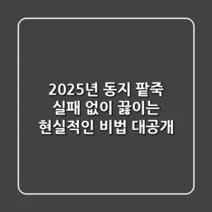 2025년 동지 팥죽, 실패 없이 끓이는 현실적인 비법 대공개