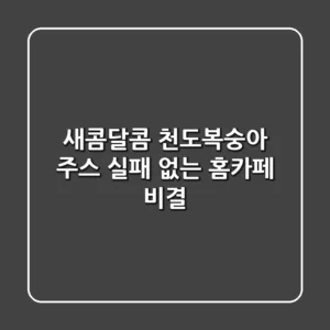 새콤달콤 천도복숭아 주스, 실패 없는 홈카페 비결!