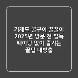 거제도 굴구이 꿀꿀이: 2025년 방문 전 필독! 웨이팅 없이 즐기는 꿀팁 대방출