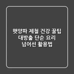 햇양파, 제철 건강 꿀팁 대방출! 단순 요리 넘어선 활용법