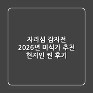 자라섬 감자전, 2026년 미식가 추천! 현지인 찐 후기